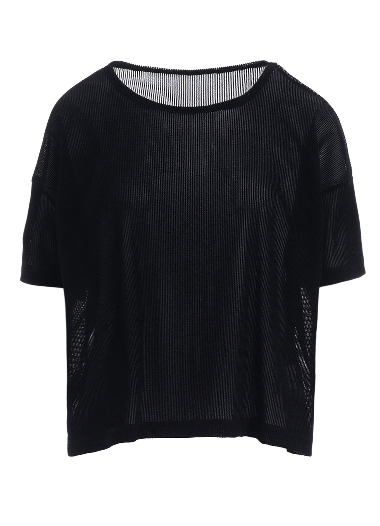 NY TULLE FLOCKED LOOSE ROUND NECK T