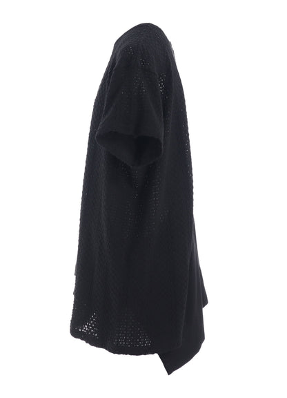 COTTON JERSEY/LACE DRAPE SHORT SLEEVE T
