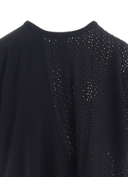 COTTON JERSEY/LACE DRAPE SHORT SLEEVE T