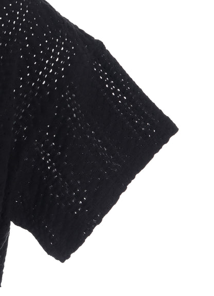 COTTON JERSEY/LACE DRAPE SHORT SLEEVE T