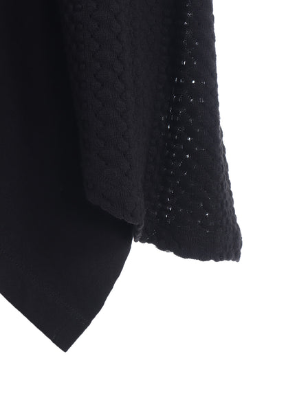 COTTON JERSEY/LACE DRAPE SHORT SLEEVE T