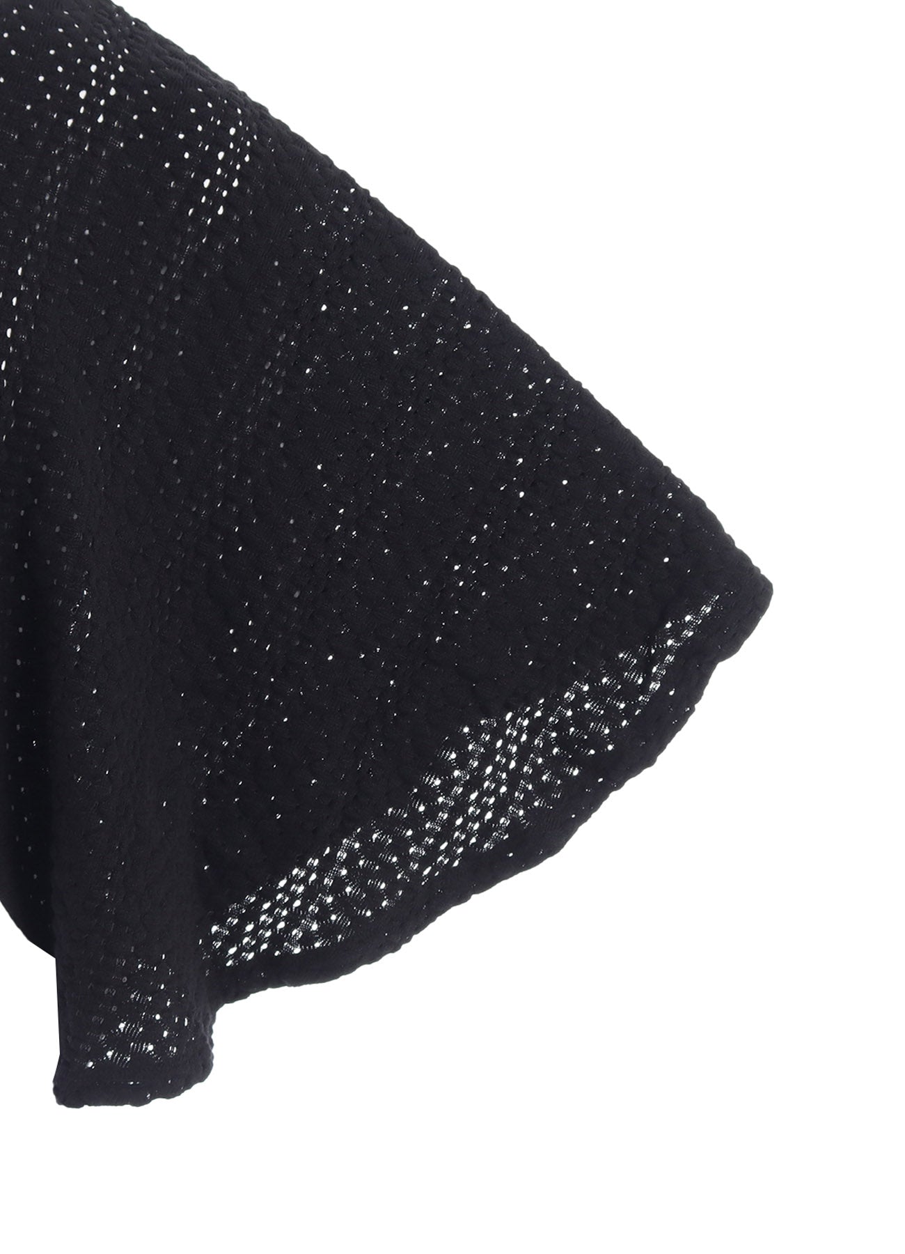 COTTON JERSEY/LACE LEFT SHOULDER DRAPE T