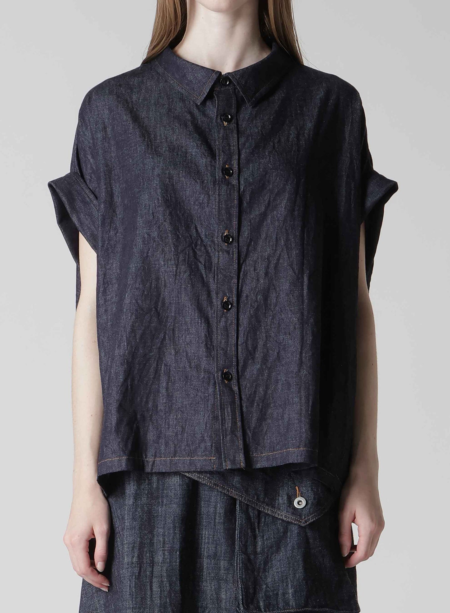6OZ DENIM SHORT BLOUSE