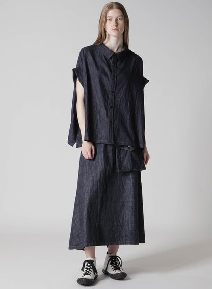 6OZ DENIM SHORT BLOUSE