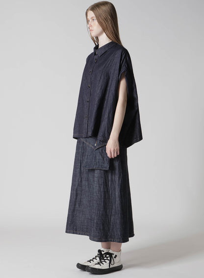 6OZ DENIM SHORT BLOUSE