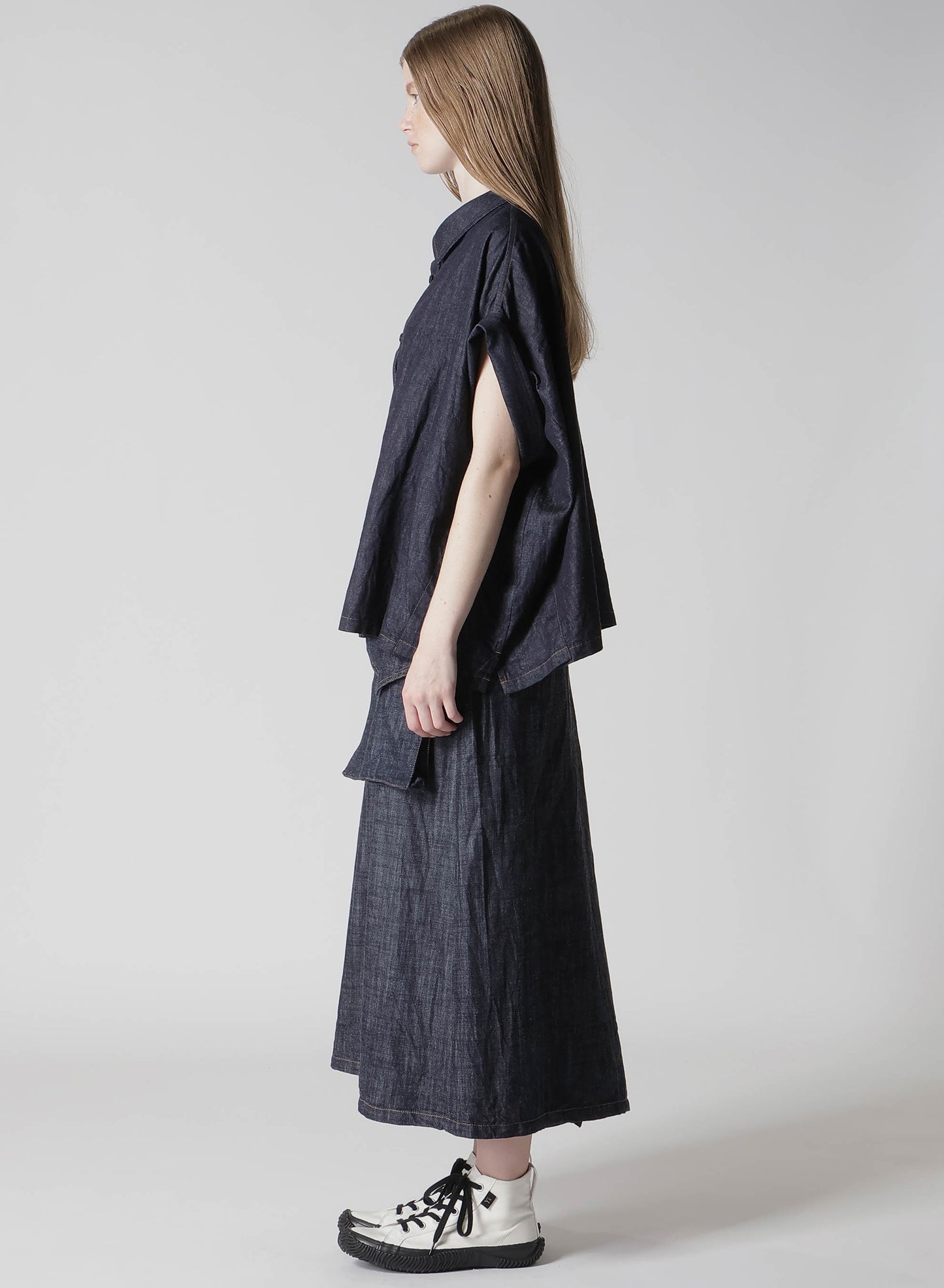 6OZ DENIM SHORT BLOUSE