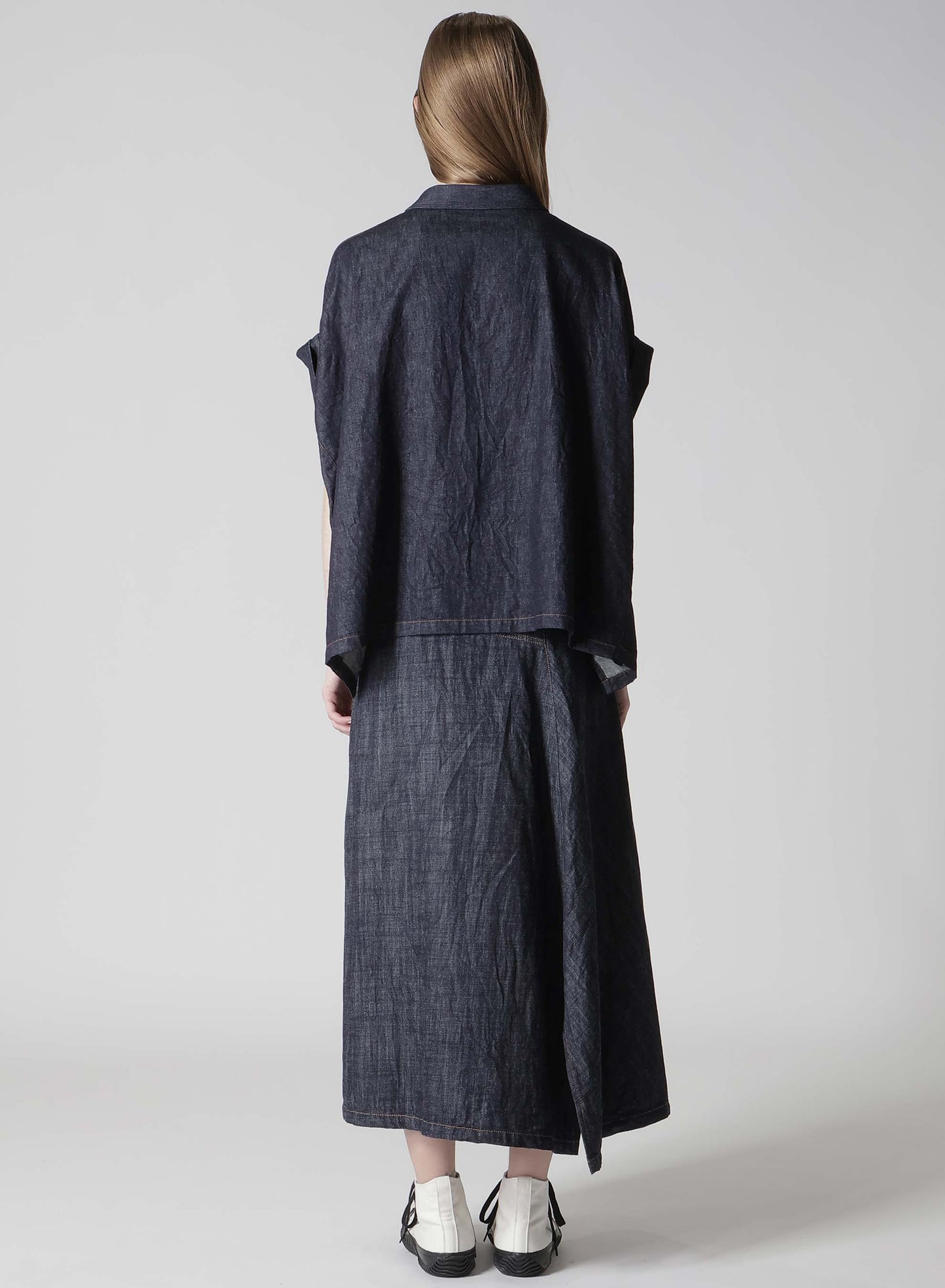 6OZ DENIM SHORT BLOUSE