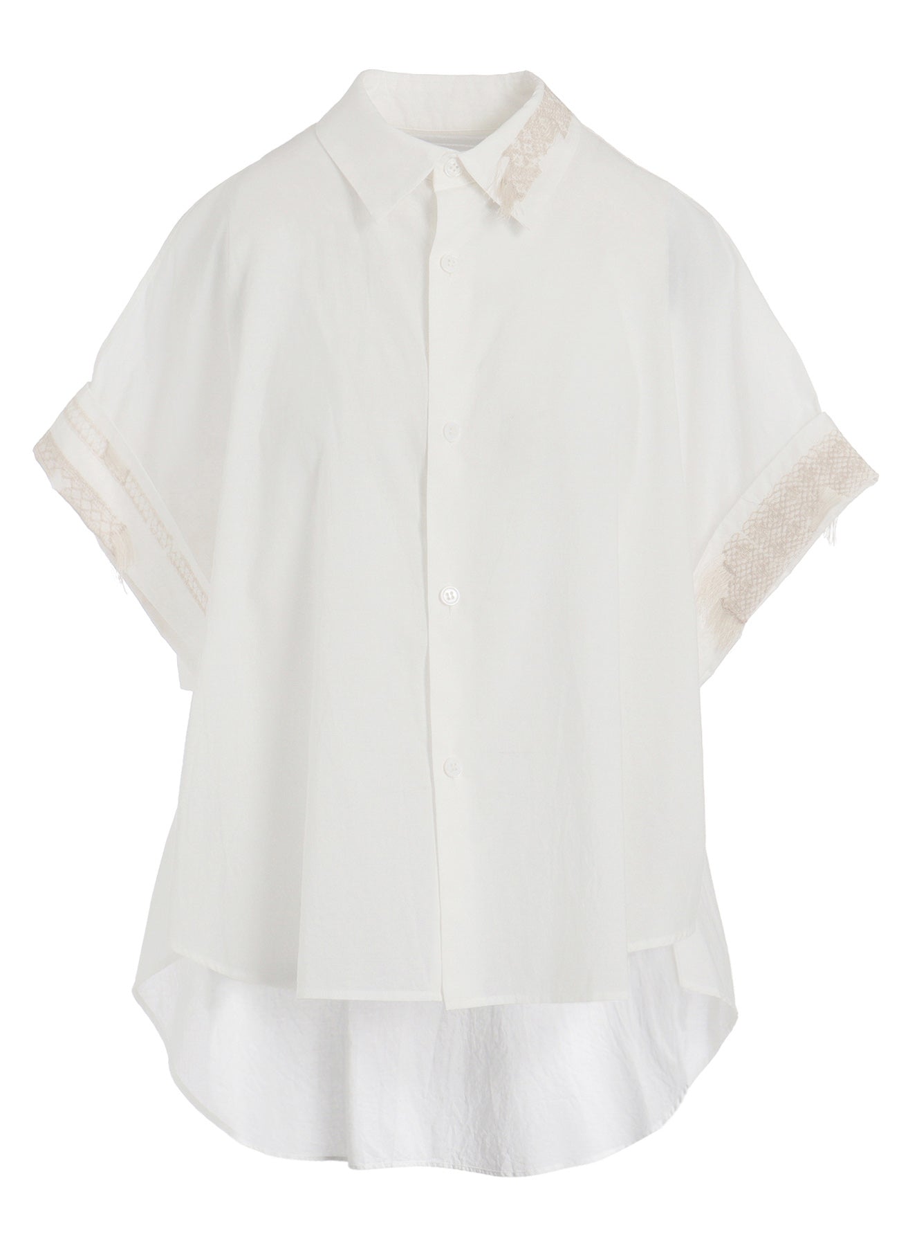 COTTON LAWN SHORT CUFFS BLOUSE