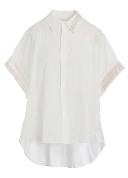 COTTON LAWN SHORT CUFFS BLOUSE