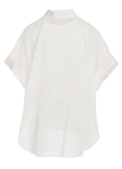 COTTON LAWN SHORT CUFFS BLOUSE