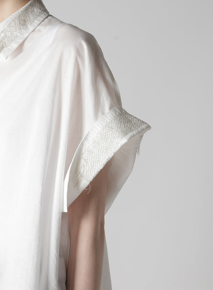 COTTON LAWN SHORT CUFFS BLOUSE