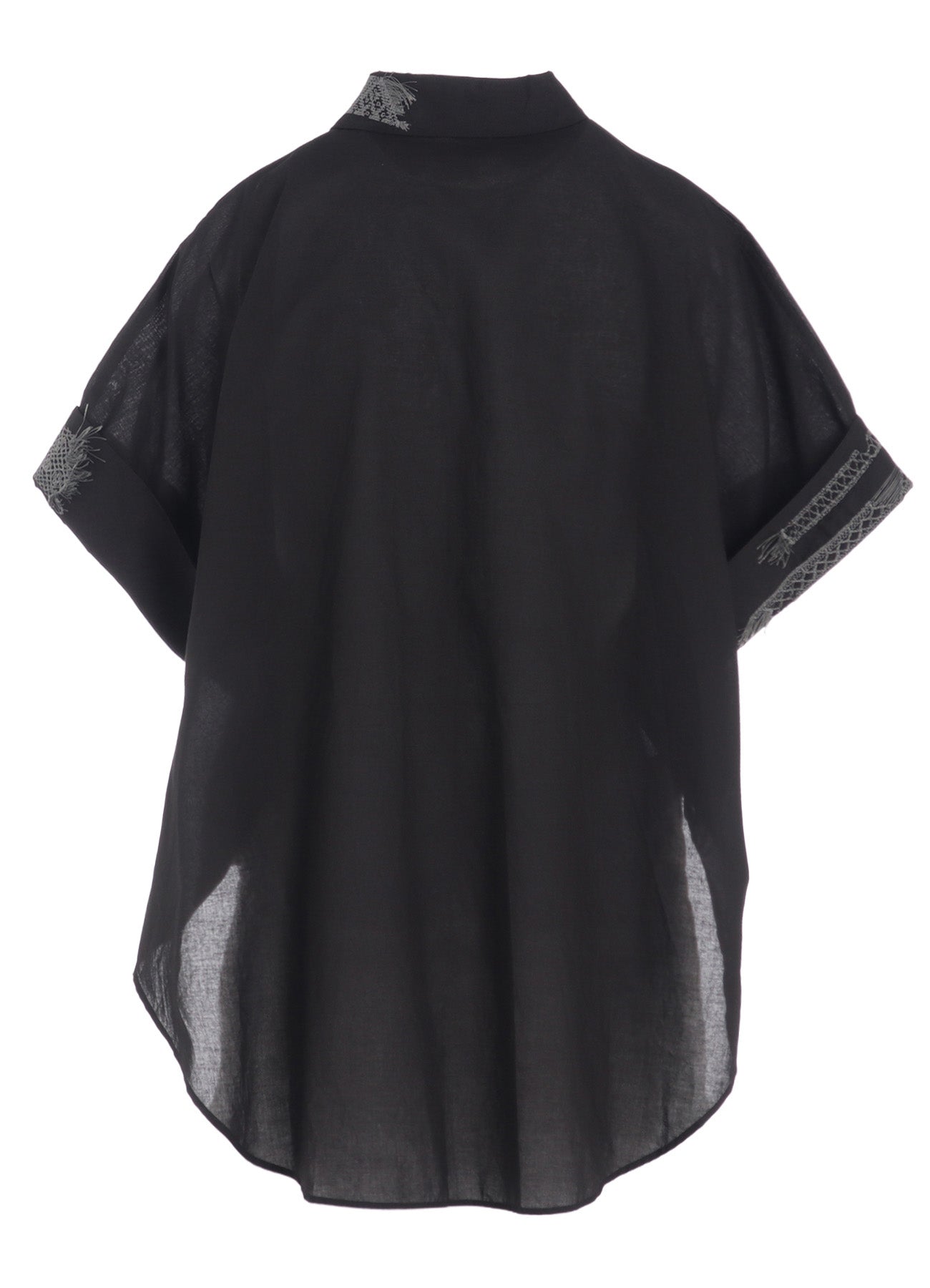 COTTON LAWN SHORT CUFFS BLOUSE