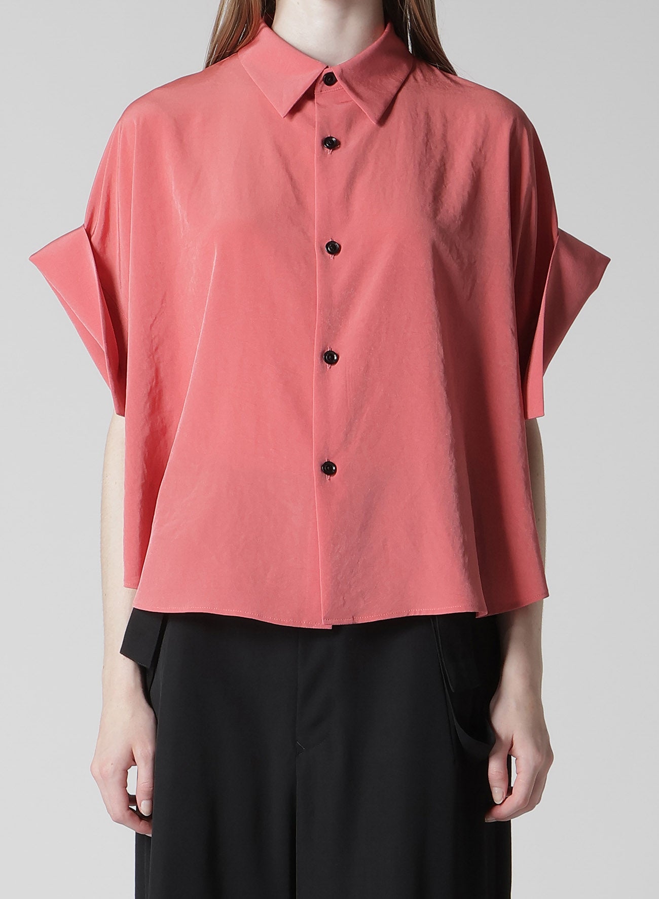 TA/PE CREPE DE CHINE SHORT CUFFS BLOUSE