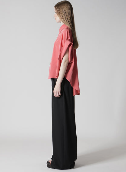 TA/PE CREPE DE CHINE SHORT CUFFS BLOUSE