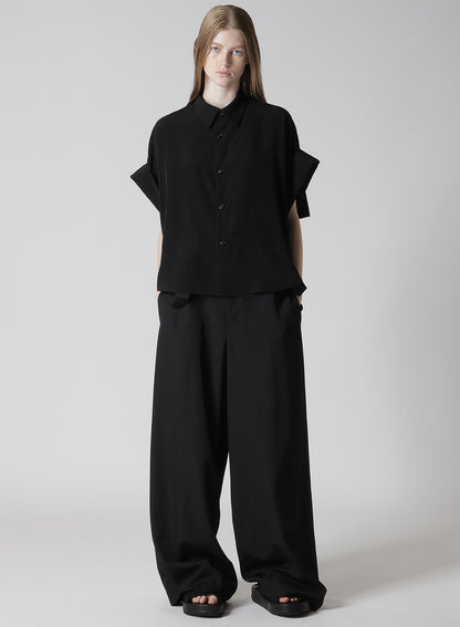 TA/PE CREPE DE CHINE SHORT CUFFS BLOUSE