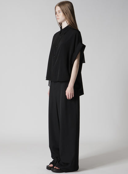 TA/PE CREPE DE CHINE SHORT CUFFS BLOUSE