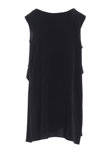 TA/PE CREPE DE CHINE FLARE SLEEVELESS BLOUSE
