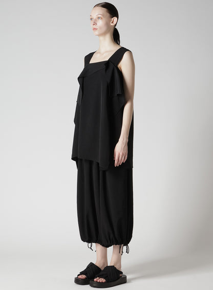 TA/PE CREPE DE CHINE FLARE SLEEVELESS BLOUSE