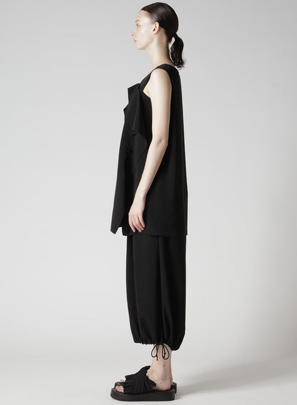 TA/PE CREPE DE CHINE FLARE SLEEVELESS BLOUSE