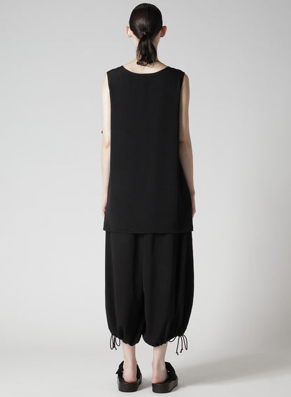 TA/PE CREPE DE CHINE FLARE SLEEVELESS BLOUSE