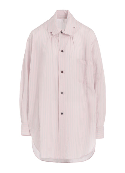 CELLULOSE STRIPE SQUARE-COLLAR SHIRT