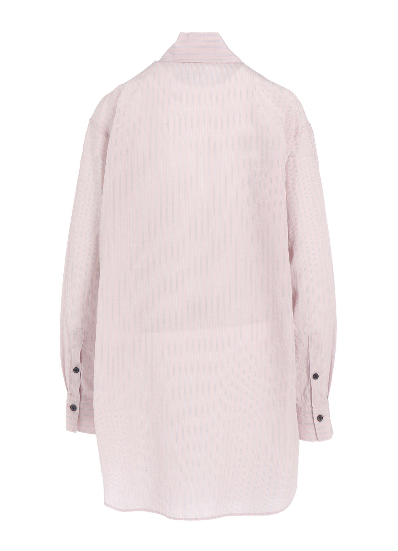 CELLULOSE STRIPE SQUARE-COLLAR SHIRT