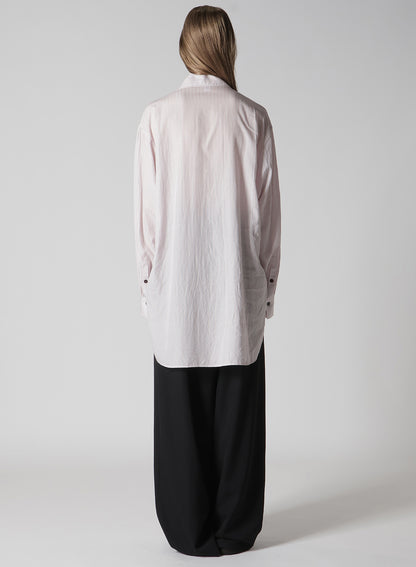 CELLULOSE STRIPE SQUARE-COLLAR SHIRT