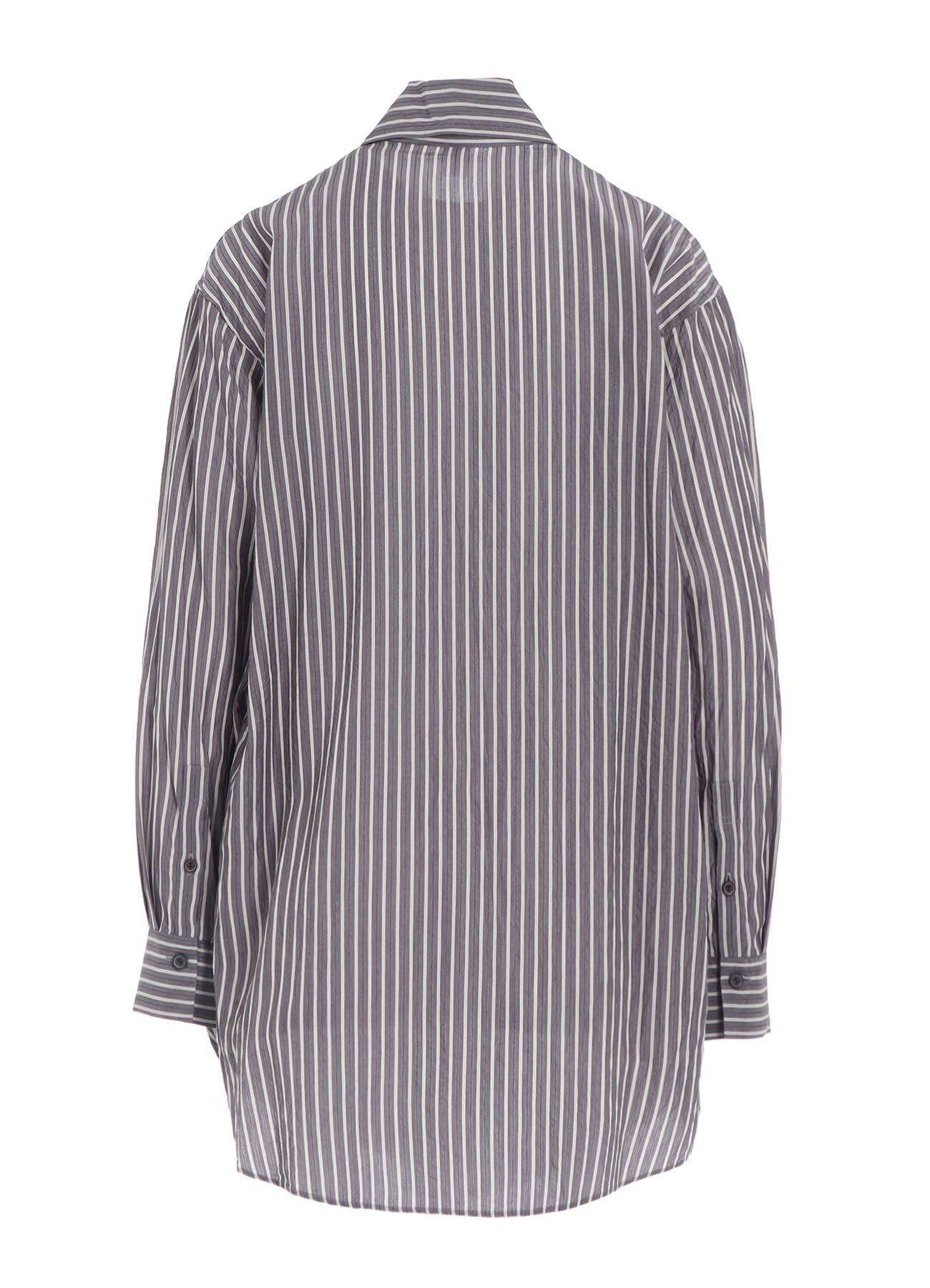 CELLULOSE STRIPE SQUARE-COLLAR SHIRT
