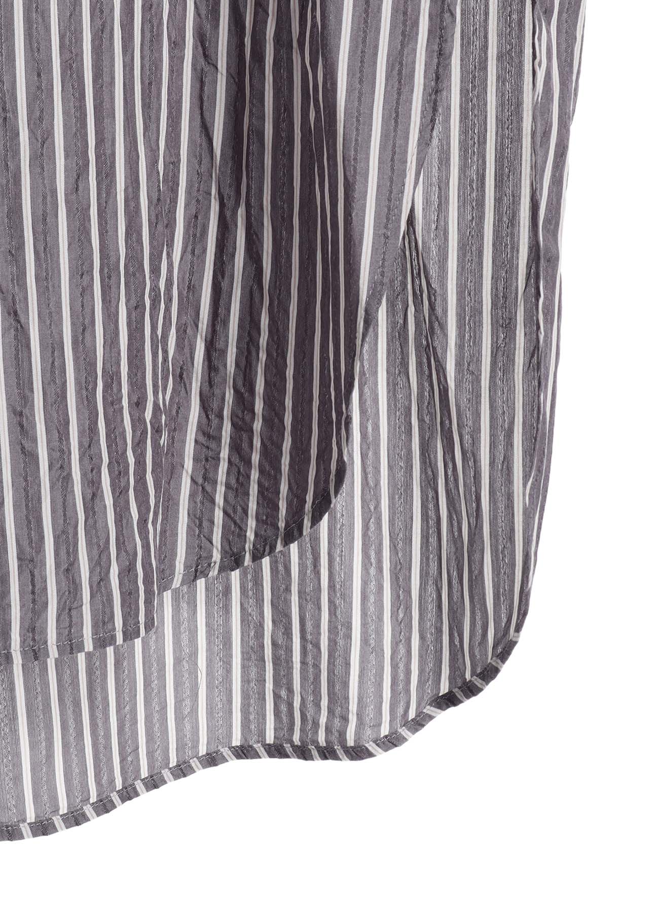 CELLULOSE STRIPE SQUARE-COLLAR SHIRT