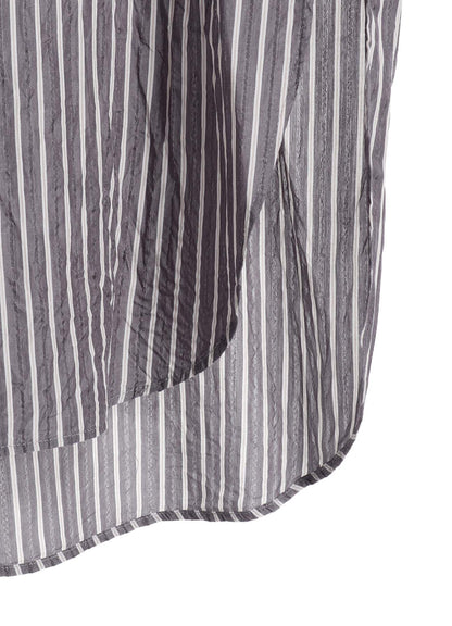 CELLULOSE STRIPE SQUARE-COLLAR SHIRT