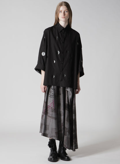 100/2 BROAD DOT PIGMENT PRINT BLOUSE