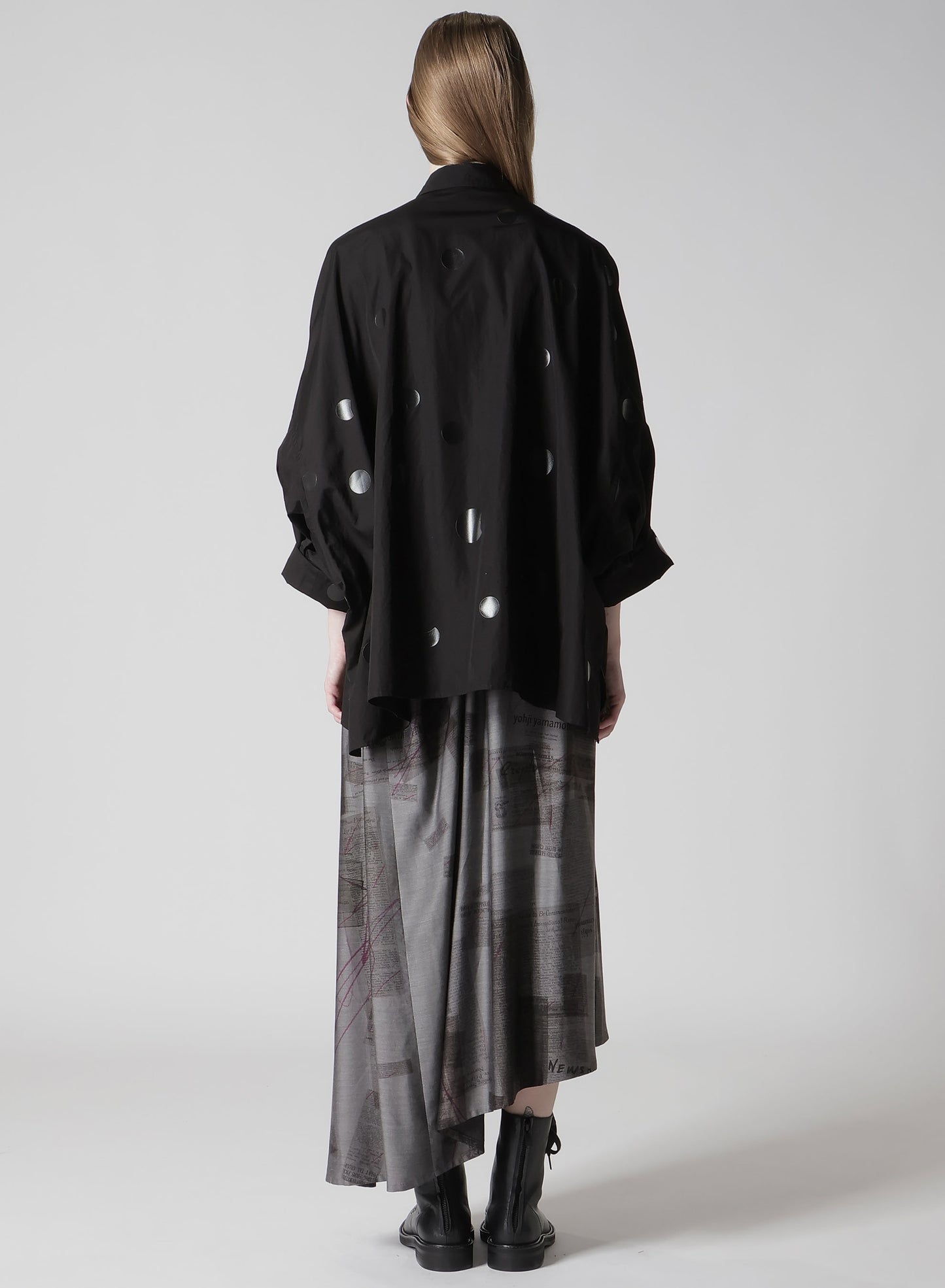 100/2 BROAD DOT PIGMENT PRINT BLOUSE