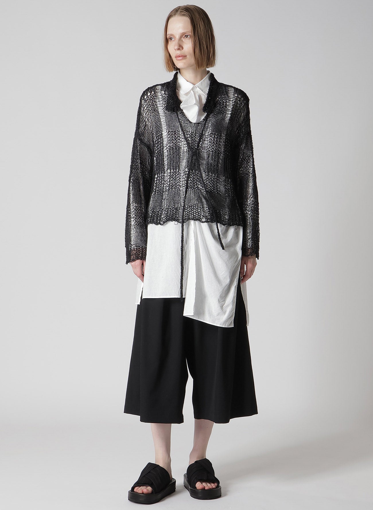 トップス COTTON BROAD ASYMMETRICAL FRILL SHIRT COTTON LAWN FRILL SHIRT – THE SHOP YOHJI YAMAMOTO
