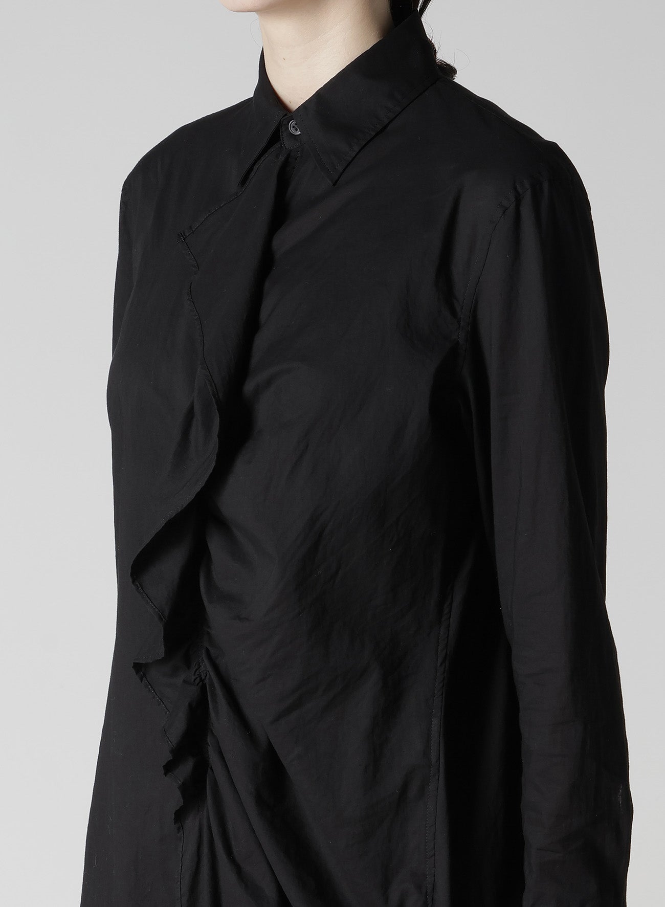 COTTON LAWN FRILL SHIRT