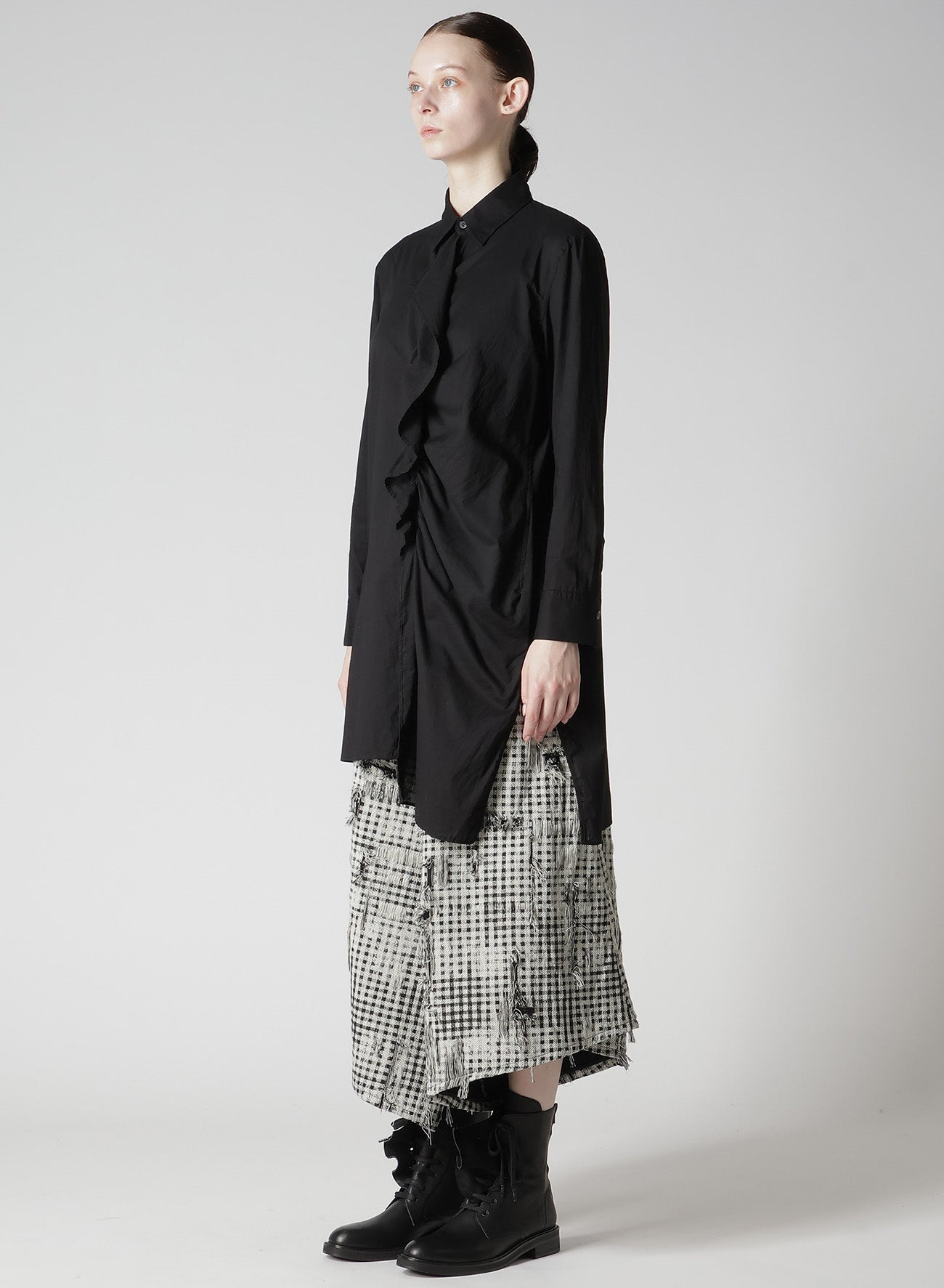 COTTON LAWN FRILL SHIRT