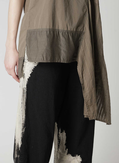 PATCHWORK ASYMETERIC SLEEVELESS BLOUSE