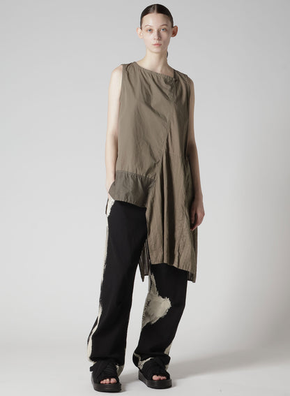 PATCHWORK ASYMETERIC SLEEVELESS BLOUSE
