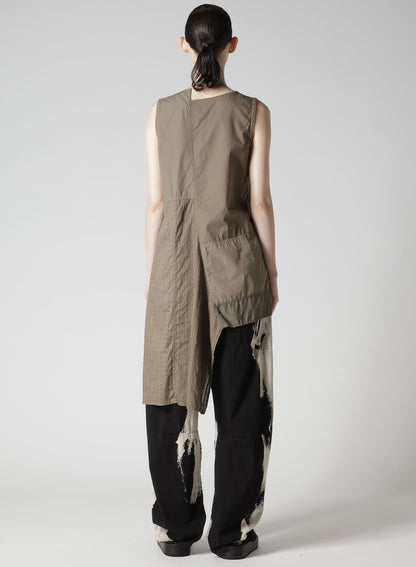 PATCHWORK ASYMETERIC SLEEVELESS BLOUSE