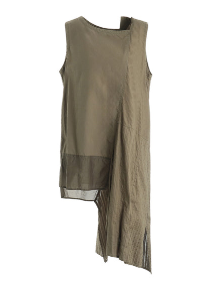 PATCHWORK ASYMETERIC SLEEVELESS BLOUSE