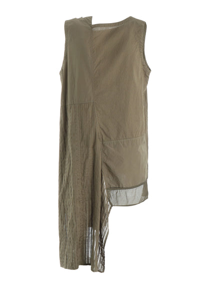 PATCHWORK ASYMETERIC SLEEVELESS BLOUSE