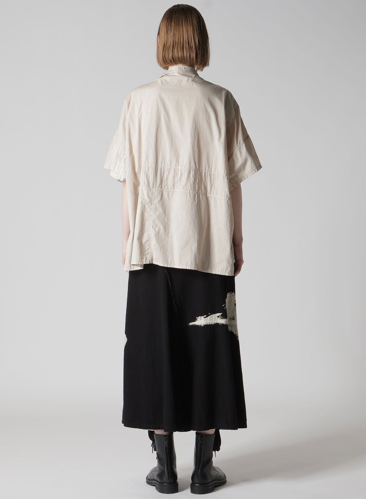 PATCHWORK HALF SLEEVE GOWN SHIRT