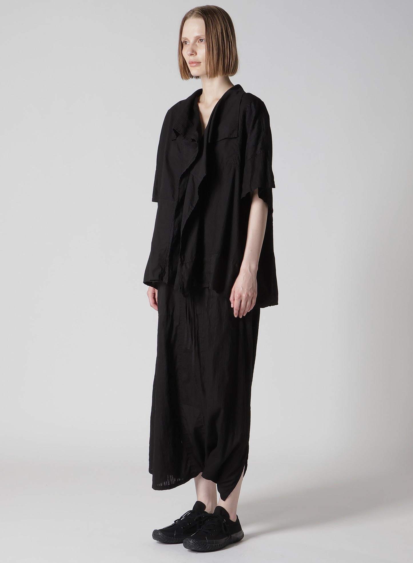 PATCHWORK HALF SLEEVE GOWN SHIRT