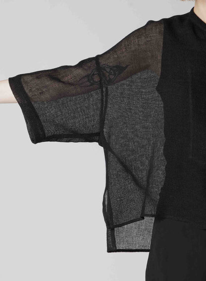 LENO CLOTH HALF SLEEVE BOX SHIRT