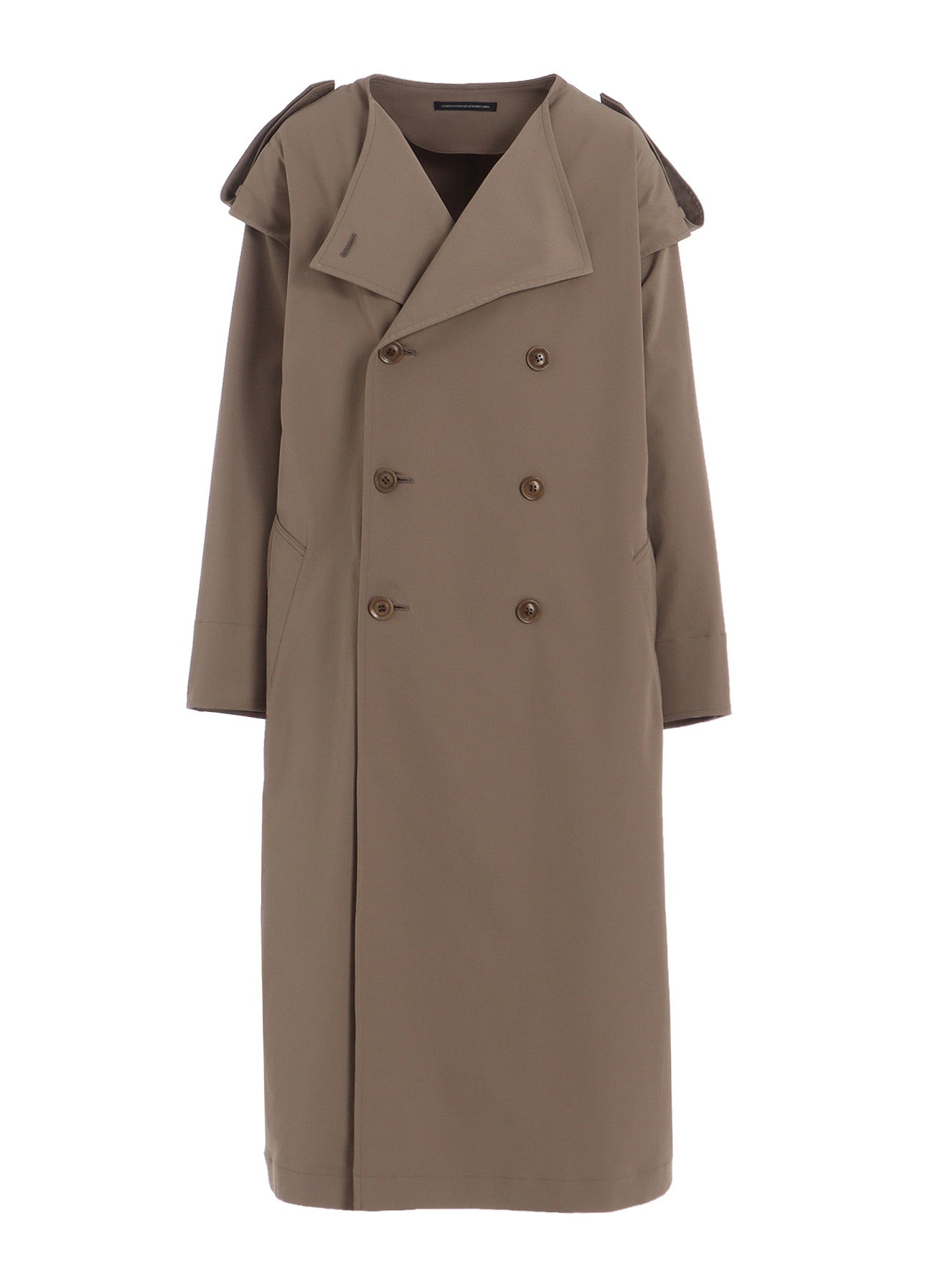 PE TWILL WATER REPELLENT COLLARLESS TRENCH COAT