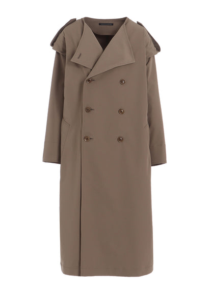 PE TWILL WATER REPELLENT COLLARLESS TRENCH COAT