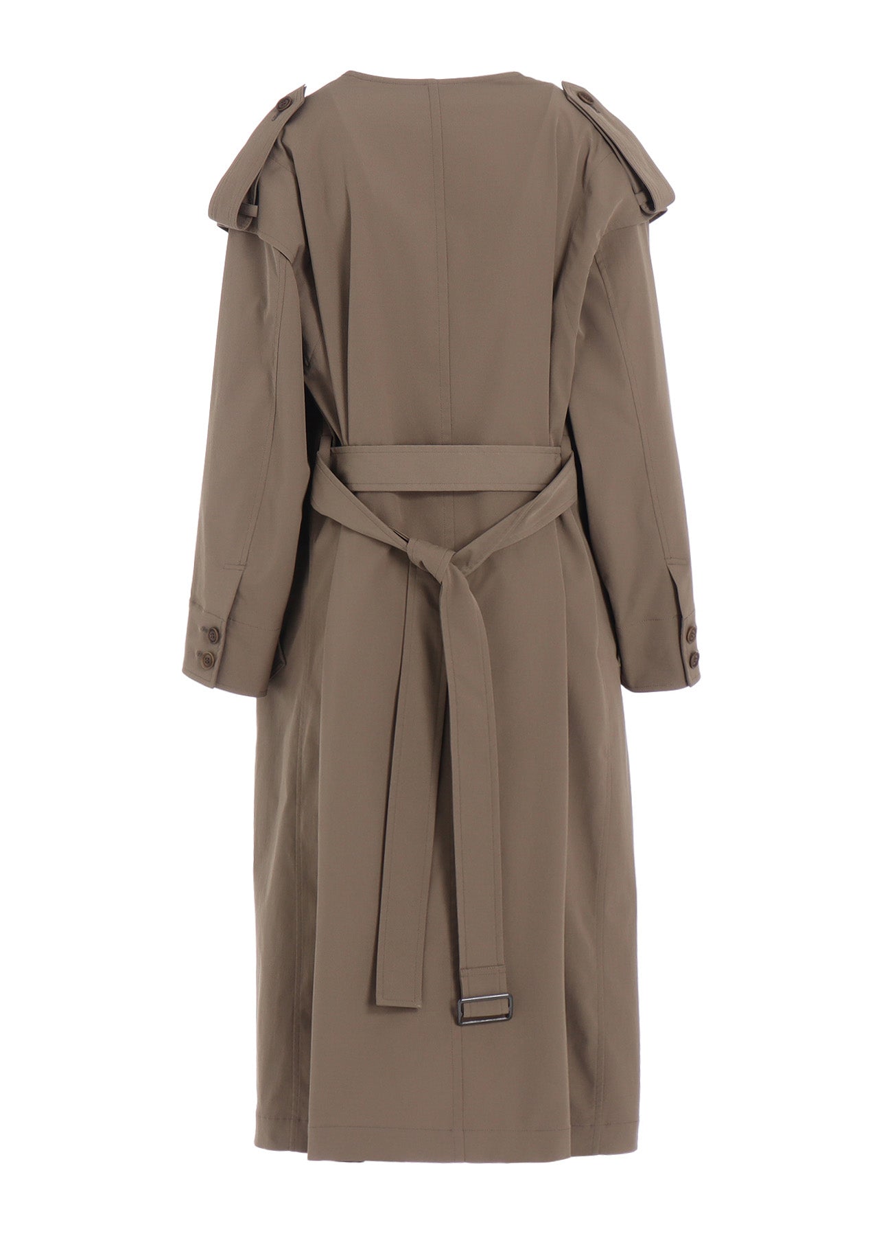 PE TWILL WATER REPELLENT COLLARLESS TRENCH COAT