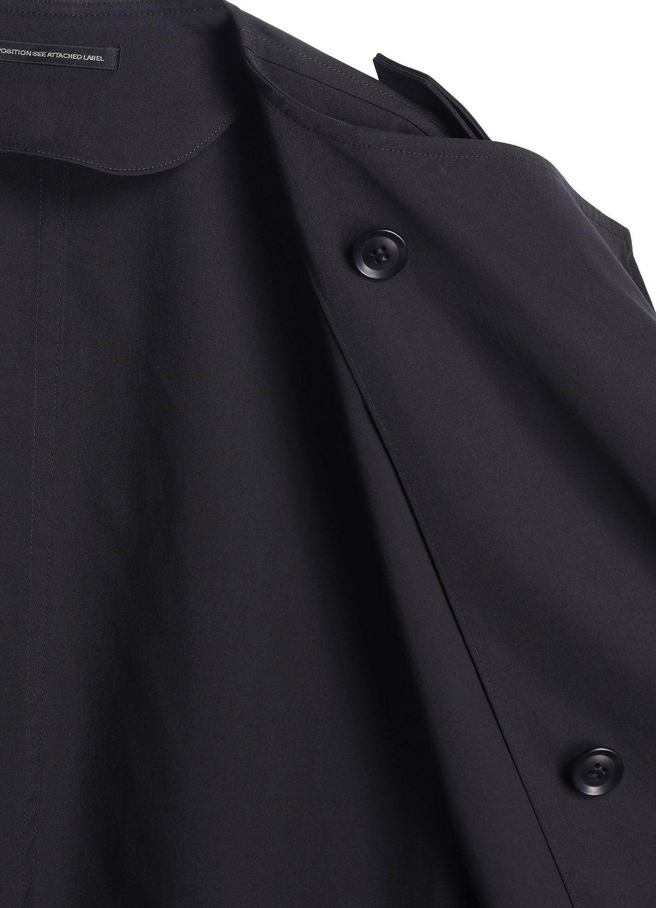 PE TWILL WATER REPELLENT COLLARLESS TRENCH COAT