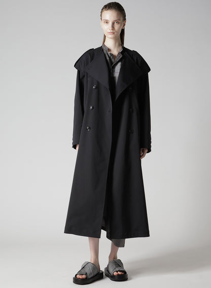 PE TWILL WATER REPELLENT COLLARLESS TRENCH COAT