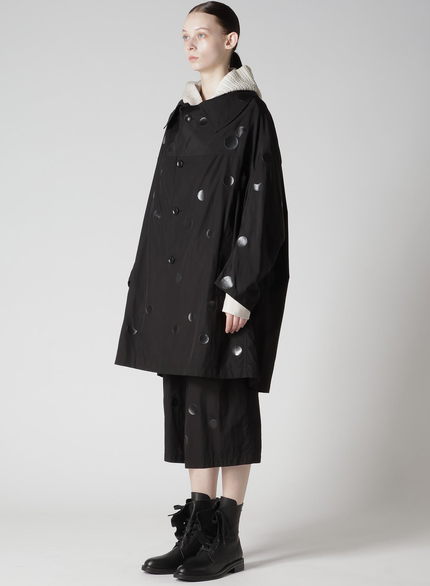 100/2 BROAD DOT PIGMENT PRINT ARRANGED SLEEVE COAT