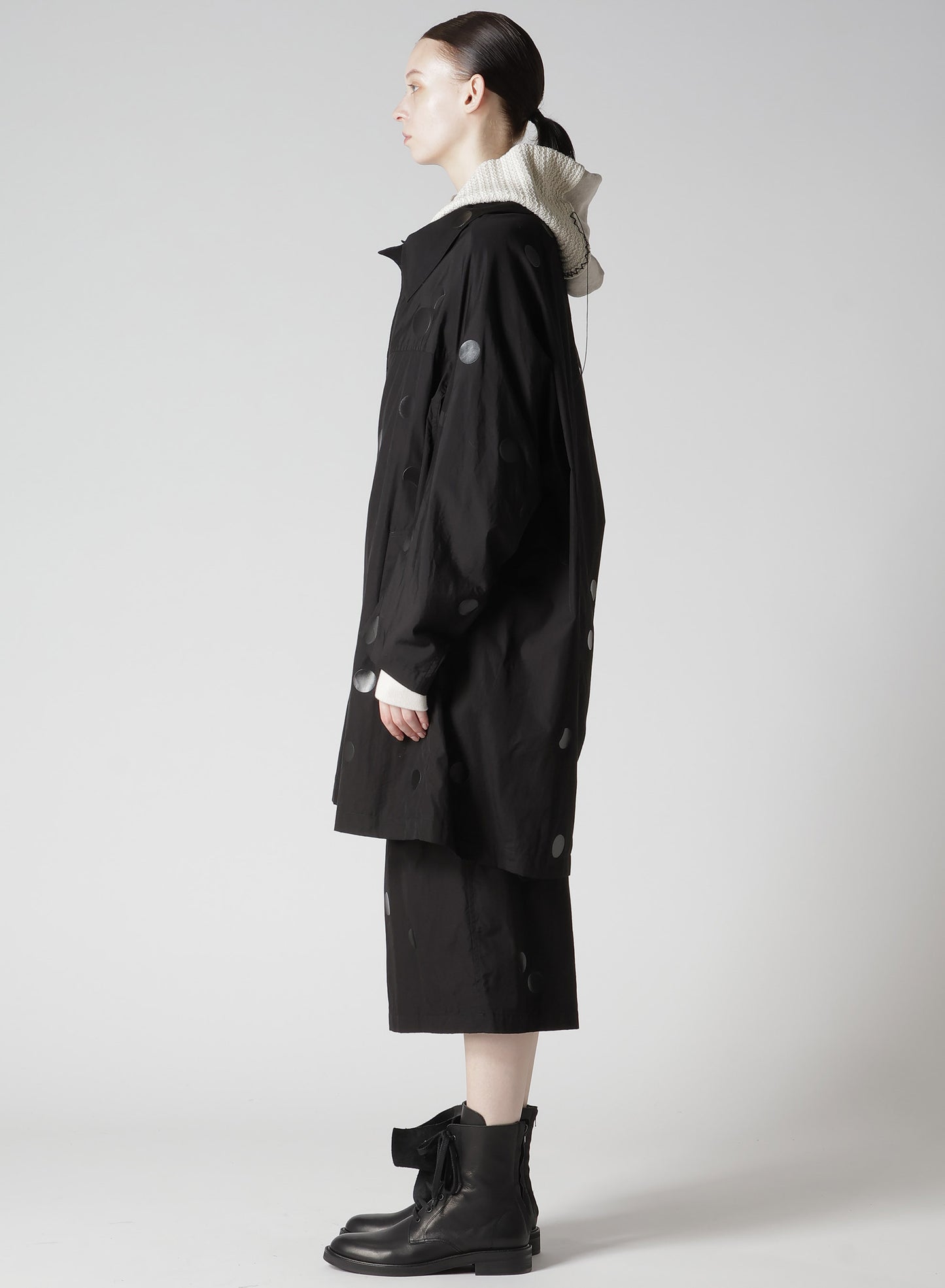 100/2 BROAD DOT PIGMENT PRINT ARRANGED SLEEVE COAT